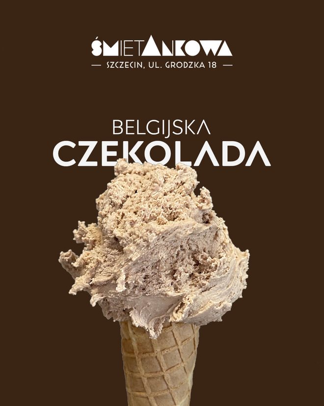 Lody z belgijskiej czekolady, lodziarnia śmietAnkowa Szczecin