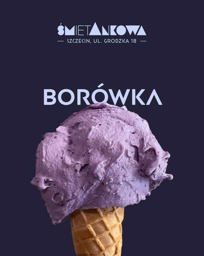 Lody borówkowe, lodziarnia śmietAnkowa Szczecin