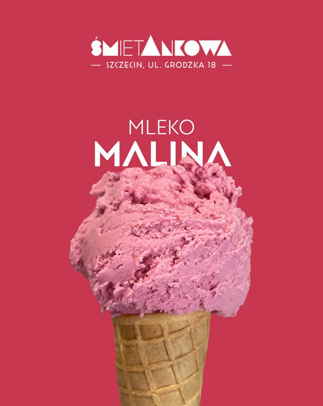 Lody malinowe, lodziarnia śmietAnkowa Szczecin