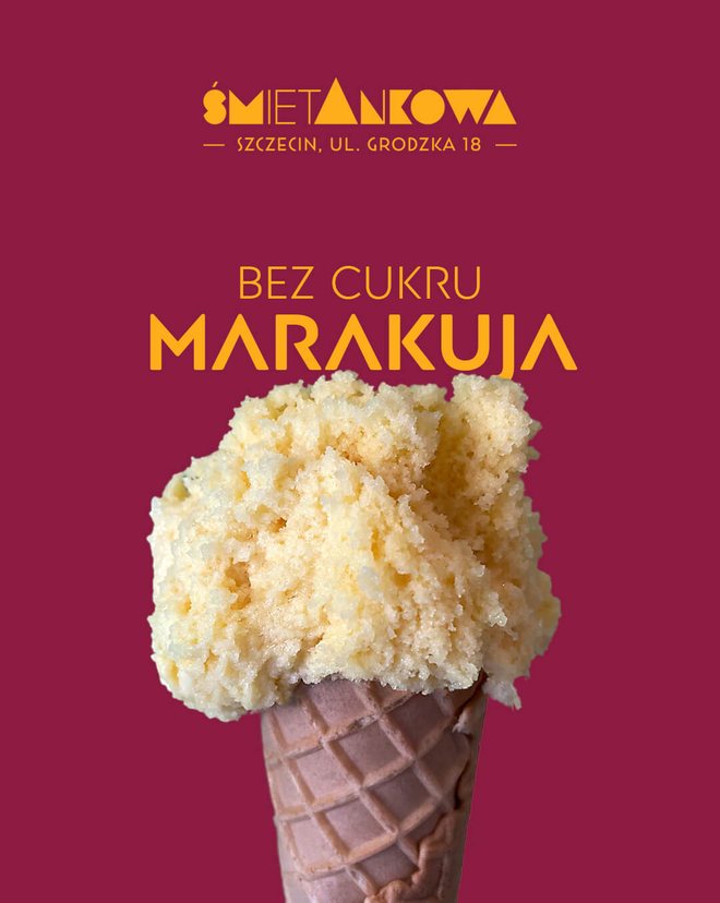 Lody z marakui bez cukru, lodziarnia śmietAnkowa Szczecin