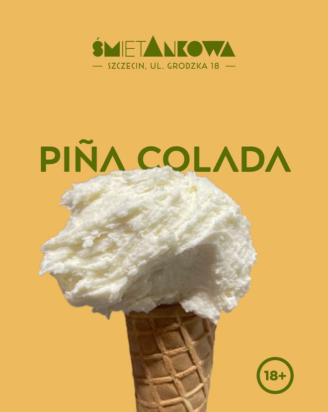Lody piña colada, lodziarnia śmietAnkowa Szczecin