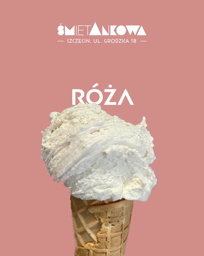 Lody różane, lodziarnia śmietAnkowa Szczecin