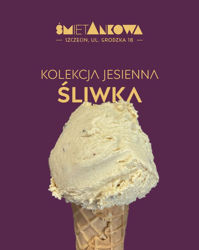 Lody śliwkowe, lodziarnia śmietAnkowa Szczecin