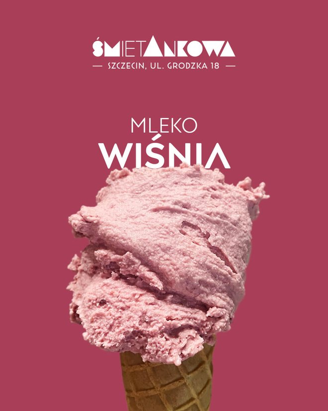 Lody wiśniowe, lodziarnia śmietAnkowa Szczecin